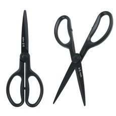 프리미엄 사무용 테프론 코팅 블랙 가위 - 중 kiw+73000wy