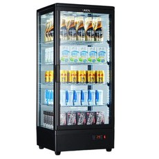 미니 냉장 카페 진열 냉장고 음료 케익 쇼케이스 유리 술장고, 58L 블랙 럭셔리 4필러 싱글 도어