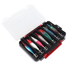 레저킹 에기케이스 14구 양면 투명 루어낚시 태클박스 에기 미노우 지그헤드 웜 수납, 2개, CLEAR