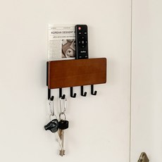 KOUJI 叩吉好物 壁掛鑰匙架 簡約設計 多功能收納 時尚美觀, 石耀黑, 1個