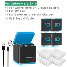 GoPro Hero 12 11 10 9 8 7 6 5용 Probty 배터리 키트 Black 액션 카메라용 부품, 03 4P  9101112 Batt chg