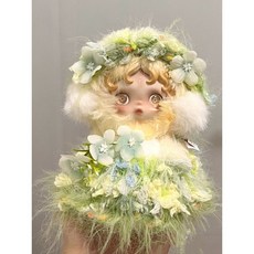 SP 스컬판다 팝마트 정원 겨울 음악 판다 드레스 인형 인형옷 소품, 아기 옷 + 머리 장식 액세서리에는 인형이 포함되지 않, 푸른 숲의 요정 세트