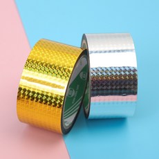 테이프 스티커용 홀로그램 5cmx50m 금색 은색, 금색(i)