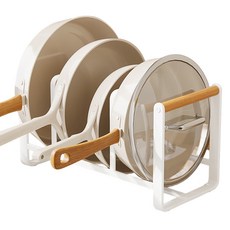 루비코코 거치대 후라이팬 정리대 냄비 주방정리 수납, 우드