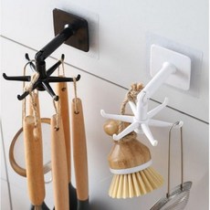 회전후크 주방 보관 욕실 정리 랙 홀더 벽걸이 걸이, 1개, 블랙 GD13667