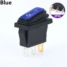 KCD3 1pcs 3 핀 12V 220V LED 빛 20A On/Off 직사각형 긴 로커 스위치 방수 IP67 자동차 대시 보드 선박, 02 1PCS, 02 Blue, 01 220V, 1개