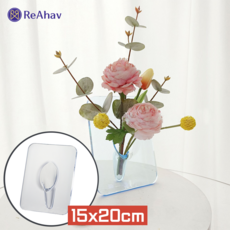 레아하브 브릴베르 인테리어 아크릴 화병 투명 꽃병 액자, 화이트