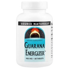 Source Naturals 과라나 에너자이저(Guarana Energizer) 900mg 60정, 1개