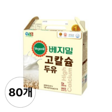 정식품 베지밀 고칼슘 두유, 80개, 190ml
