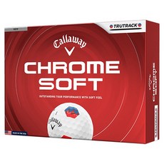 Callaway 卡拉威 Chrome Soft Tru-Track 高爾夫球, 1個, 12入, 藍色 + 紅色