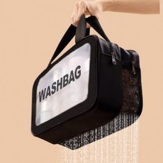 수영가방 망사가방 물빠짐 더블 비치백 수영 파우치 히트템 워, 대형-화이트