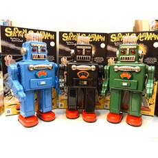 發條玩具 鐵皮玩具 電動吐機器人 三色特大機器人 復古懷舊 送禮收藏, 綠, 1個