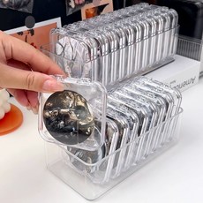 올유니드 캔뱃지케이스 투명아크릴 캔뱃지 보관 전시, 7.5cm, 1개