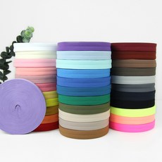 JSTrading (1롤) 국산 칼라 접밴드 34color 바이어스 엘라스틱 고무 바인딩 컬러 밴드 고무줄, 32. 형광옐로우, 1개