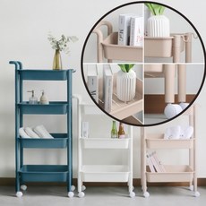 이동식트롤리 바퀴달린선반 틈새트롤리, 모노톤 핸드무빙카트(4단화이트), 모노톤 핸드무빙카트(4단화이트)