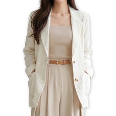 메리앤유 린넨라이크 이지 데일리 루즈핏 간절기 싱글 자켓 아우터
