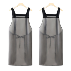 MGN공식 방수앞치마 주방 업소용, 2개, 블랙