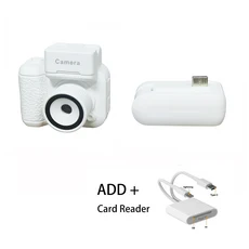 카메라 HD Y4000 휴대용 레트로 컴팩트 캠코더 마이크로 TF 카드 지원, 01 Add 8G Card, 06 White Add Reader