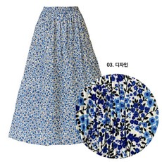 이너라인 찰랑찰랑 고무줄밴딩 주름치마 시원한 꽃무늬 캉캉 롱 스커트 P001
