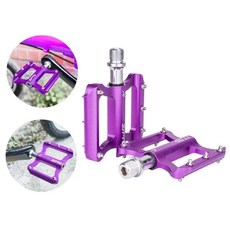 자전거 플랫 페달 도로 밀봉 베어링 산악 알루미늄, 기본, 3. Purple