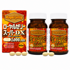 일본 로얄젤리 슈퍼DX 1000mg 당의정 60정 2병 구성, 2개, 42g