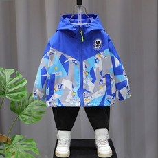 男童外套 開衫外衣 男童外套春秋款2025新款兒童秋裝連帽衝鋒衣男孩秋季帥氣夾克上衣