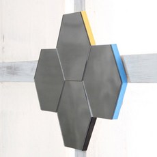 빠띠라인 인테리어 육각스펀지 아크릴 거울, 7 반쪽 2개, 1개