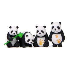 젤리라인 자이언트 팬더 피규어 마그넷 냉장고 현관문 사무용품 기념품 자석, 4종 세트