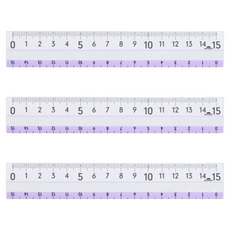 레이메이 후지이 잘 보이는 자 15cm, 퍼플, 3개