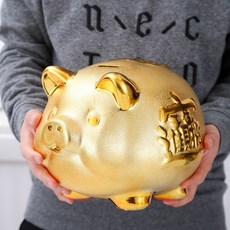 金豬陶瓷儲蓄罐 招財進寶存錢筒 創意擺件, 1件, 6號:純金可取可存