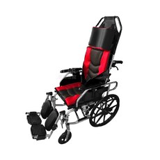 來而康 高日鑫 機械式輪椅 FZK-AB 躺舒芙 鋁合金 頭靠 仰躺 輪椅B款補助 附加功能A+B, 1個, 黑紅 AB1620 贈輪椅置物袋