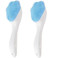 실리콘 페이스 스크러버 각질 제거 브러시 브리스틀 스크러버 및 2팩 블루 Beomeeen 블랙헤드 위한 부드러운 페이스 클렌징 수동 페이셜 방수 스킨케어를 핸드헬드, Blue