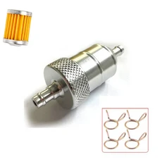8MM 연료 필터 알루미늄 연료 필터 효율적인 여과 알루미늄 합금 연료 필터 오토바이 유지 보수를 위한 인, 01   Mainland, 05 Silver