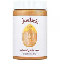 Justin's 천연 허니 땅콩 버터 473.2ml (16온스) 병 (2팩), 454g