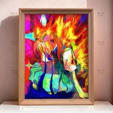 귀멸의 칼날 애니메이션 캐릭터 가족 초상화 피규어 입체 장식품 군단 사진 수집품 장난감 선물, 08 A  19.5x14.5cm, 1개