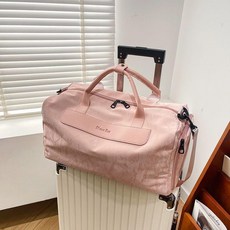 新款乾溼分離出差游泳包女短途旅行包大容量耐髒手提健身行李袋台灣熱賣, 粉色