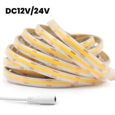 COB LED 스트립 조명 유연한 테이프 리본 고밀도 선형 조명 방 장식 DC12 24V 528LED/m 3000-6500K RA90, 01 발광 Color2, 03 24V 1m, 03 Natural White