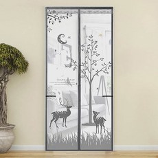사슴 문모기장 100x210cm 그레이 방문모기장 현관방충망