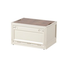 折疊收納箱 【露營中毒本鋪】 置物箱 露營用品 露營收納箱 露營箱 折疊收納 露營收納 衣物收納 承重30kg 堆疊擺設, 1個, 85L 灰白