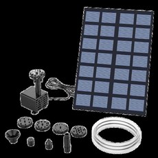 6개의 노즐이 있는 태양 분수 - 새 목욕 수영장 정원 DIY 폭포 마당 장식을 위한 1.4W 전지 패널 부동 워터 펌프, [03] 2.5w square