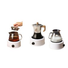 소형 전기 인덕션 레인지 1구 휴대용 세라믹 가열 스토브 주방용 간편 조리기, 가지고 다닐 수 있는, 500W 전기 도자기 스토브 화이트