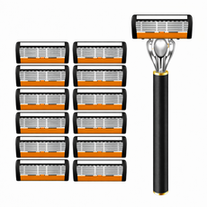 베이제 면도기 7중 날 + 수납함 YD1, 12개, 귤색, JS