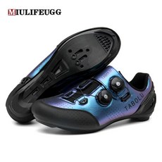 자전거신발 남녀공용 사이클링 로드 바이크 신발 통기성 플랫 MTB 스니커즈 더트 레이싱 클릿 자전거 산악 SPD 스피드 클리트, 44, Blue Road