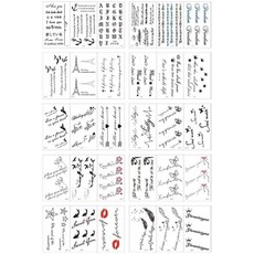 英文字30張套裝組K12【WAWA TATTOO】男女防水DIY紋身貼紙刺青貼紙, 1個
