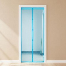 블루 자동 닫힘 모기장 현관 방문 자석 방충망 120cm, 상세페이지 참조