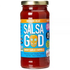 SALSA GOD 미디엄 스모키 마늘 치폴레 살사 473.2ml16온스, SALSA GOD 미디엄 스모키 마늘 치폴레 살사, 4