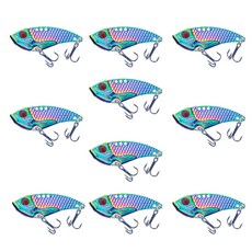 포스워백 메탈 바이브 루어 미끼 배스 쏘가리 낚시 미끼 바이브레이션 하드베이트, 10개, 10g, 무지개