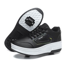 바퀴달린신발 롤러슈즈 바퀴 롤러스케이트 운동화, 블랙, 1개