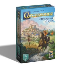[4] Hans Im Gluck Carcassonne Messenger & Mayors 보드 게임 확장판 - 새로운 전략을 위해 시장 메신저 및 허수아비 추가 어린이 및 성, Hans Im Gluck Carcassonne Mess