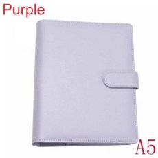 빈티지 리필 노트북 파일 폴더 메모장 커버 가죽 링 바인더 사무용품 신제품, 7)A5 purple